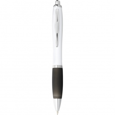 Logotrade business gift image of: Nash ballpoint pen with white barrel and coloured grip