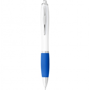 Logo trade advertising products picture of: Nash ballpoint pen with white barrel and coloured grip