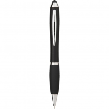 Logo trade promotional products picture of: Nash coloured stylus ballpoint pen with black grip