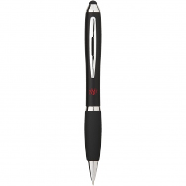 Logo trade promotional merchandise photo of: Nash coloured stylus ballpoint pen with black grip