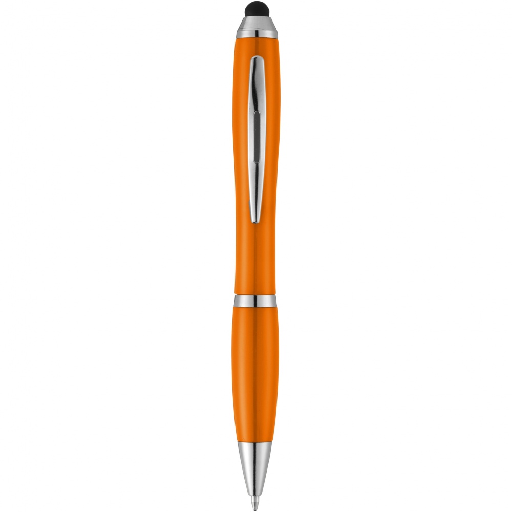 Logo trade promotional products image of: Nash stylus ballpoint pen with coloured grip