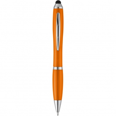 Logo trade corporate gifts image of: Nash stylus ballpoint pen with coloured grip