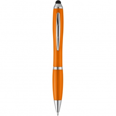 Logo trade promotional items image of: Nash stylus ballpoint pen with coloured grip