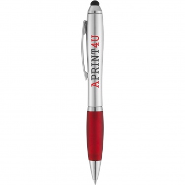 Logo trade promotional merchandise image of: Nash stylus ballpoint with coloured grip