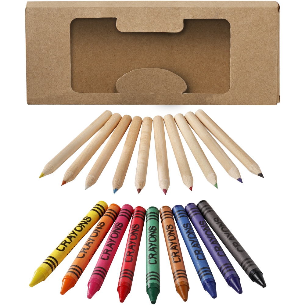 Logotrade advertising product image of: Lucky 19-piece coloured pencil and crayon set