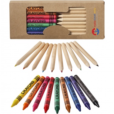 Logotrade promotional product image of: Lucky 19-piece coloured pencil and crayon set