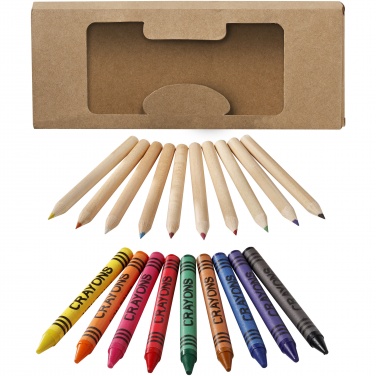 Logo trade promotional product photo of: Lucky 19-piece coloured pencil and crayon set