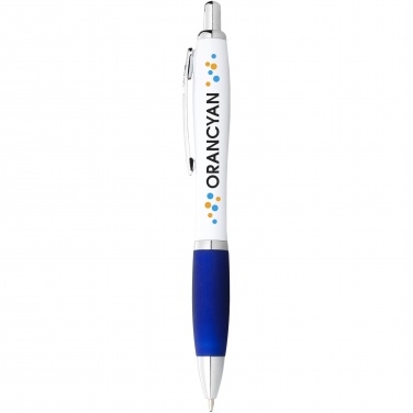 Logo trade promotional merchandise picture of: Nash ballpoint pen white barrel and coloured grip