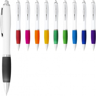 Logotrade promotional merchandise photo of: Nash ballpoint pen white barrel and coloured grip