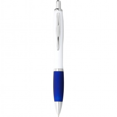 Logo trade promotional gifts picture of: Nash ballpoint pen white barrel and coloured grip