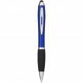 Nash coloured stylus ballpoint pen with black grip, Royal blue / Solid black