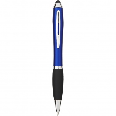 Logo trade promotional merchandise picture of: Nash coloured stylus ballpoint pen with black grip