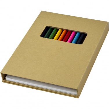 Logo trade promotional giveaways image of: Pablo colouring set with drawing paper