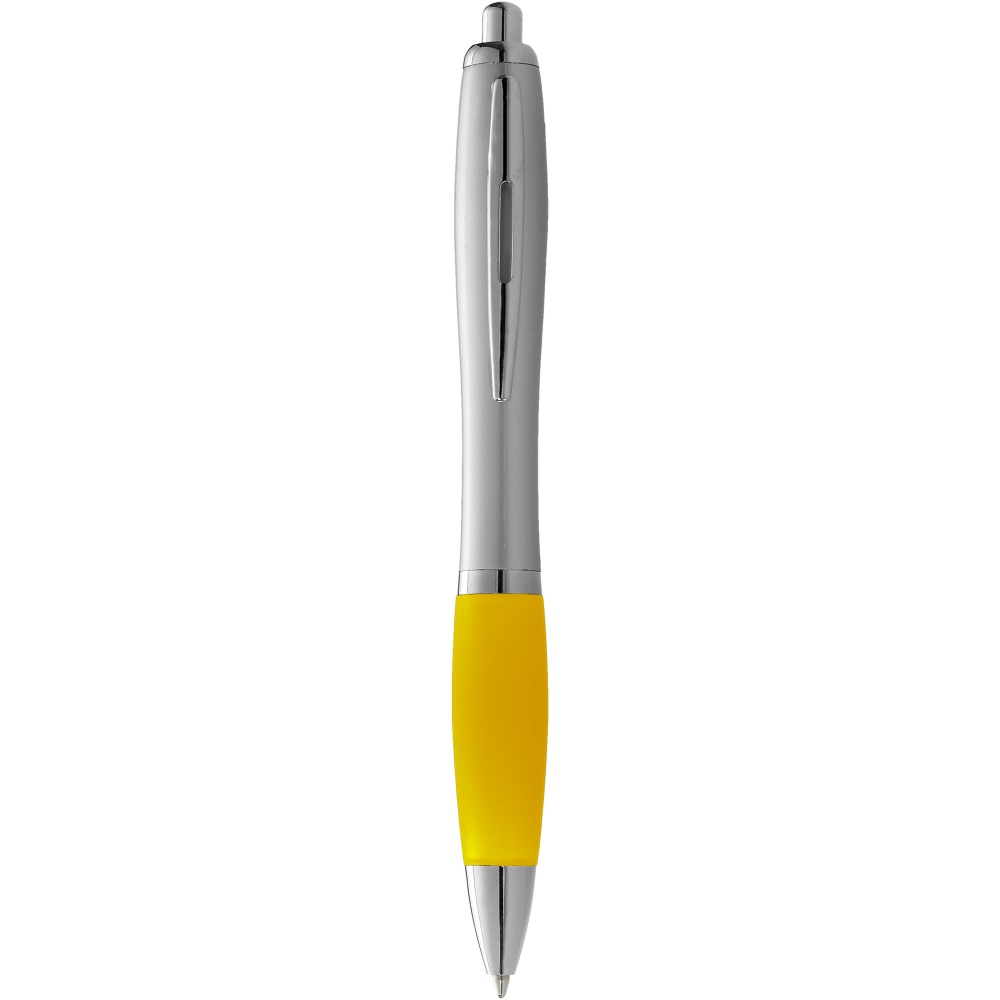 Logotrade promotional item picture of: Nash ballpoint pen silver barrel and coloured grip