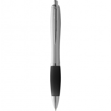 Logo trade advertising products image of: Nash ballpoint pen silver barrel and coloured grip