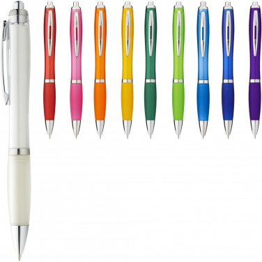 Logo trade promotional giveaways image of: Nash ballpoint pen coloured barrel and grip