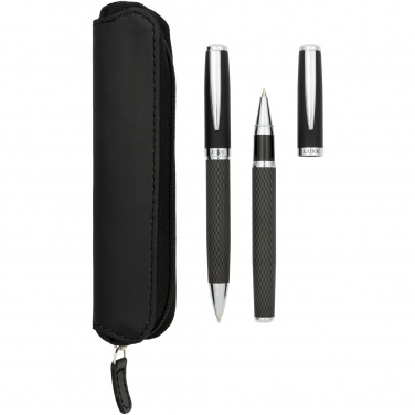 Logotrade promotional gift picture of: Carbon duo pen gift set with pouch