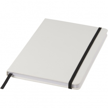 Logo trade business gifts image of: Spectrum A5 white notebook with coloured strap