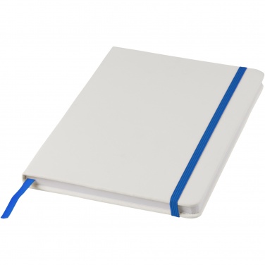 Logotrade promotional item picture of: Spectrum A5 white notebook with coloured strap