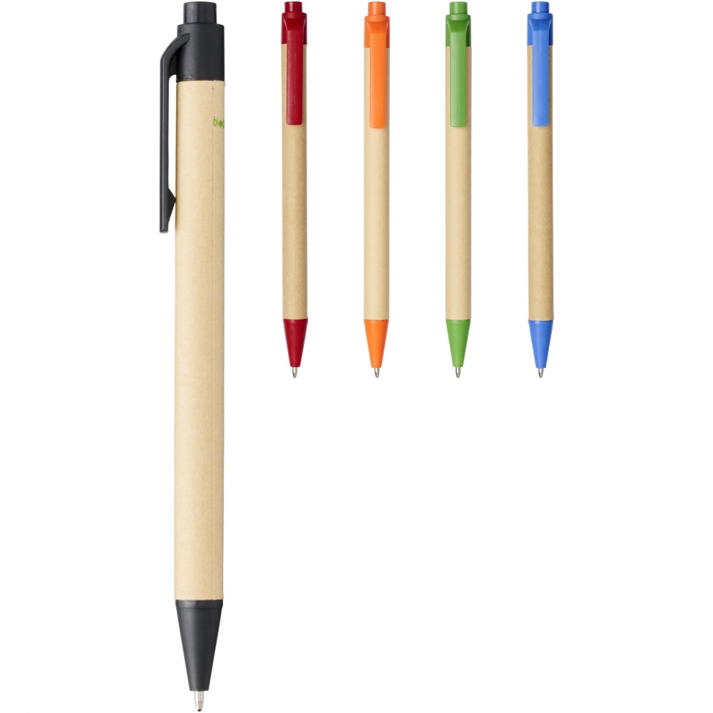 Logo trade promotional product photo of: Berk recycled carton and corn plastic ballpoint pen