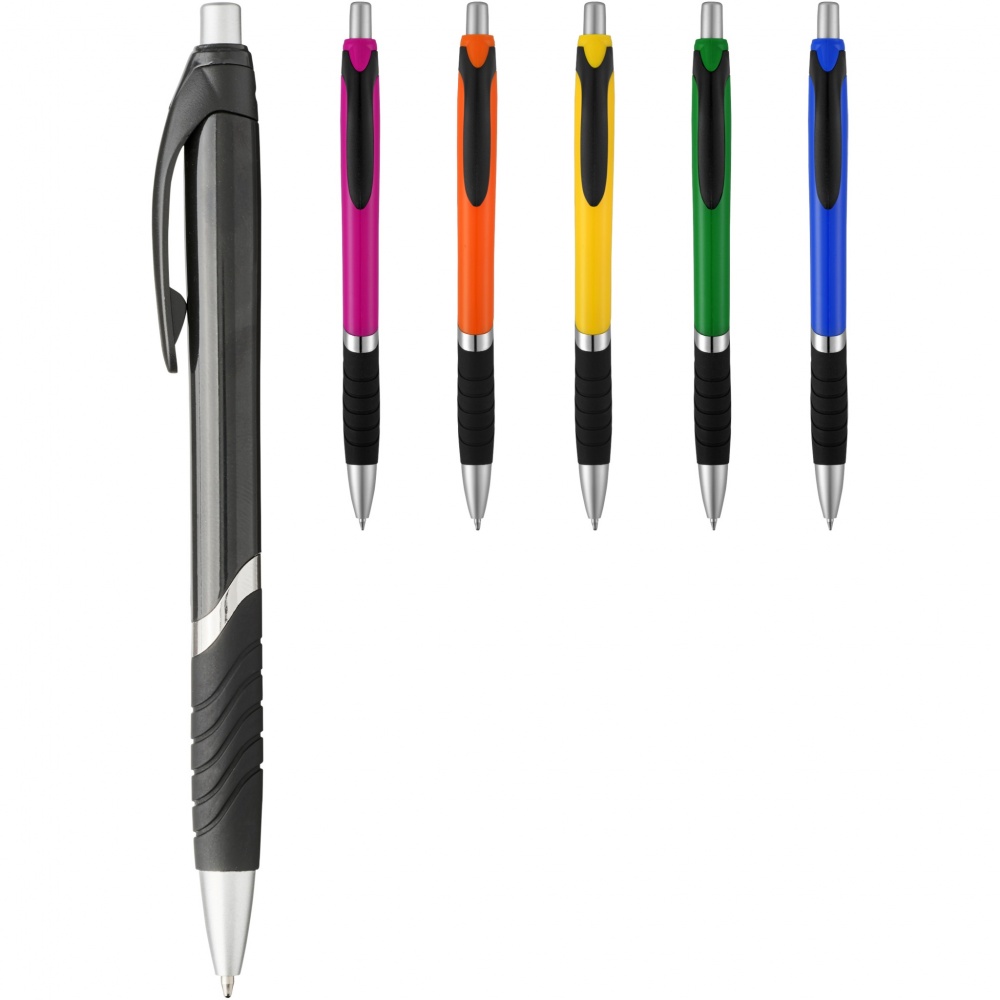 Logo trade promotional merchandise photo of: Turbo ballpoint pen with rubber grip