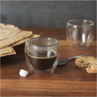 Logo trade promotional giveaways image of: Boda 2-piece glass espresso cup set