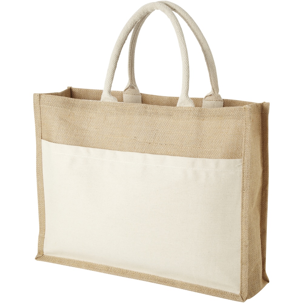 Logo trade promotional item photo of: Mumbay cotton pocket jute tote bag 18L