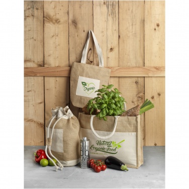 Logotrade corporate gift image of: Mumbay cotton pocket jute tote bag 18L