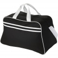 San Jose 2-stripe sports duffel bag 30L, Solid black / White