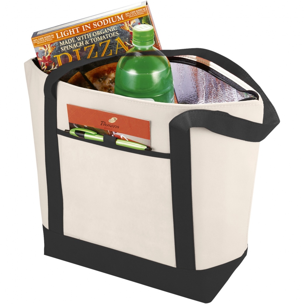 Logo trade promotional giveaway photo of: Lighthouse non-woven cooler tote 21L