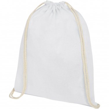 Logo trade promotional merchandise image of: Oregon 100 g/m² cotton drawstring bag 5L