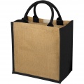 Chennai jute tote bag 16L, Natural / Solid black