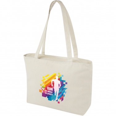 Logo trade business gift photo of: Ningbo 320 g/m² zippered cotton tote bag 15L