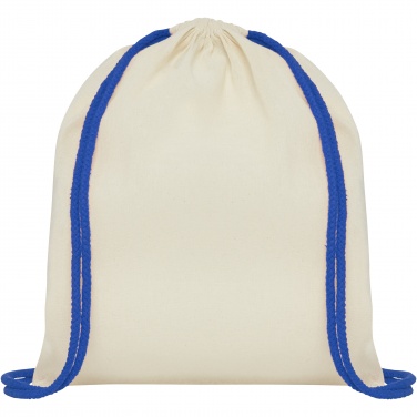 Logotrade corporate gift image of: Oregon 100 g/m² cotton drawstring bag with coloured cords 5L