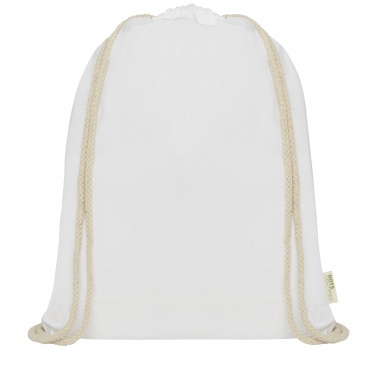 Logo trade promotional giveaway photo of: Orissa 100 g/m² organic cotton drawstring bag 5L