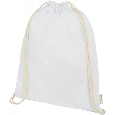 Logo trade promotional merchandise picture of: Orissa 100 g/m² organic cotton drawstring bag 5L