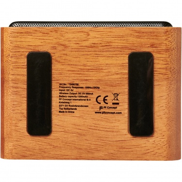 Logo trade promotional gift photo of: Wooden 3W speaker with wireless charging pad