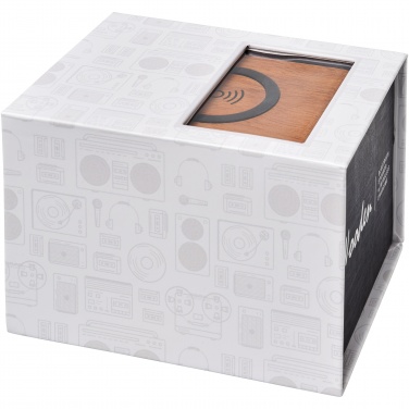 Logotrade promotional item image of: Wooden 3W speaker with wireless charging pad