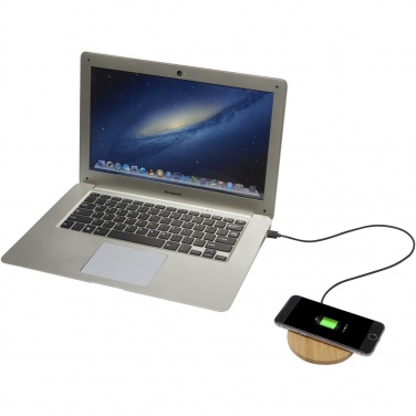 Logo trade promotional products picture of: Essence 5W bamboo wireless charging pad