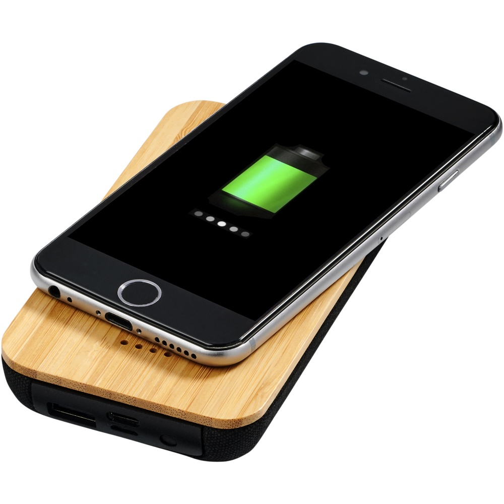 Logotrade promotional merchandise image of: Future 6000 mAh bamboo/fabric wireless power bank