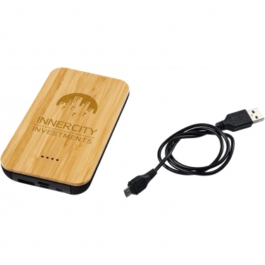 Logotrade business gift image of: Future 6000 mAh bamboo/fabric wireless power bank