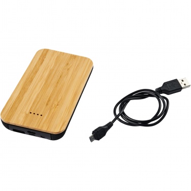 Logo trade promotional merchandise photo of: Future 6000 mAh bamboo/fabric wireless power bank