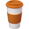 Americano® 350 ml insulated tumbler with grip, White / Orange