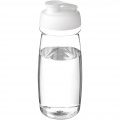 H2O Active® Pulse 600 ml flip lid sport bottle, Transparent / White