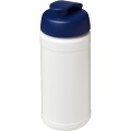 Baseline® Plus 500 ml flip lid sport bottle, White / Blue