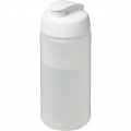 Baseline® Plus 500 ml flip lid sport bottle, Transparent / White