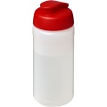 Baseline® Plus 500 ml flip lid sport bottle, Transparent / Red