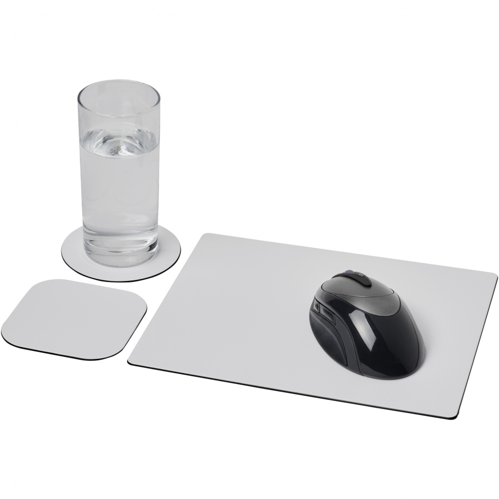 Logo trade promotional giveaways image of: Brite-Mat® mouse mat and coaster set combo 1