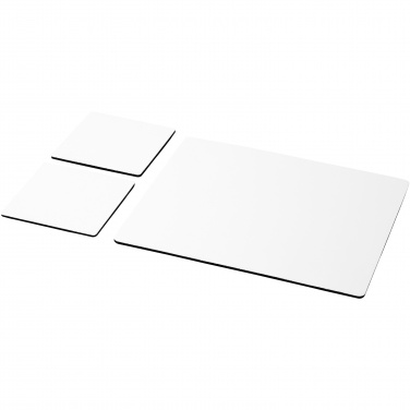 Logo trade advertising products image of: Q-Mat® mouse mat and coaster set combo 3