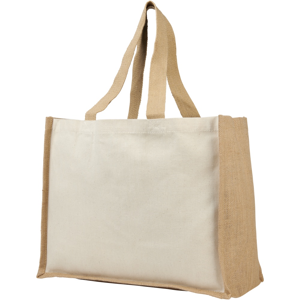 Logo trade advertising product photo of: Varai 320 g/m² canvas and jute shopping tote bag 23L